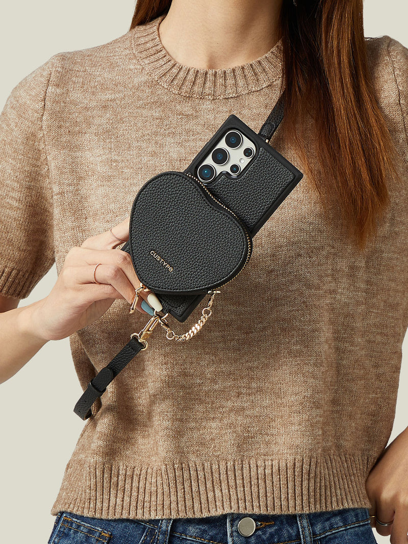 Heart Design Kit- Samsung Galaxy Detachable Wireless Charging Crossbody Wallet Phone Case Pouch Set-Mobile Phone Cases-DETACHABLE WALLET & WIRELESS CHARGING-Green-Samsung S25 Ultra-Custype