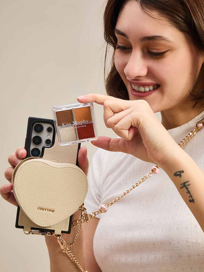 Heart Mate Kit- Samsung Galaxy Magnetic Wallet Case with Body Strap-Mobile Phone Cases-DETACHABLE WALLET & WIRELESS CHARGING-Green-Samsung S25 Ultra-Custype