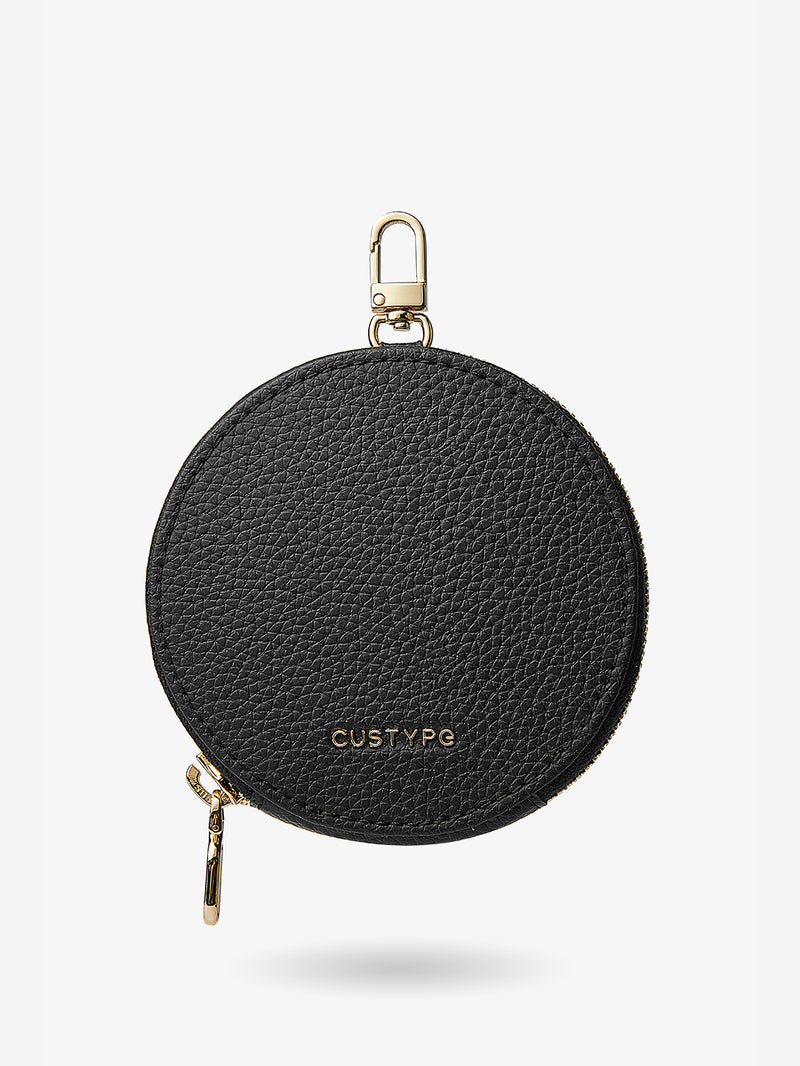 Black round coin purse