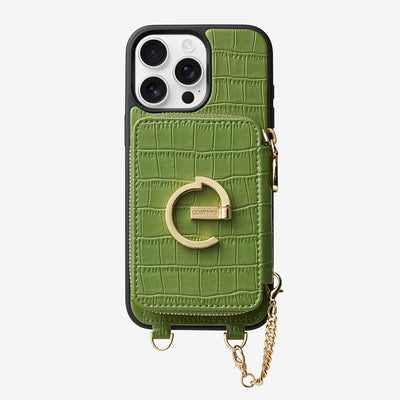 Crocodile Design Set- Detachable Wireless Charging E-stand Wallet Phone Case-Mobile Phone Cases-DETACHABLE WALLET & WIRELESS CHARGING-Custype