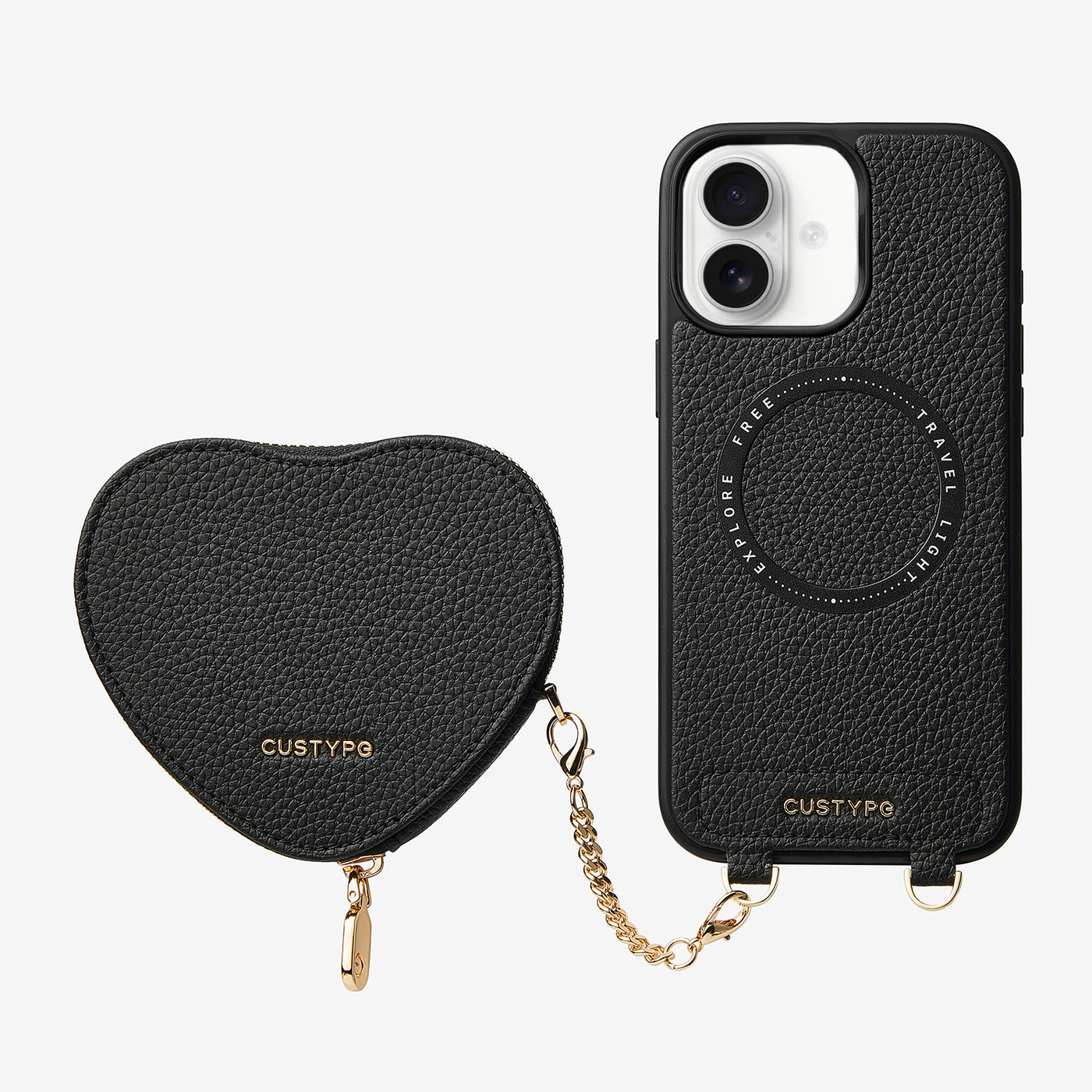 Heart Design Kit- Wireless Charging Phone Case With Detachable Pouch