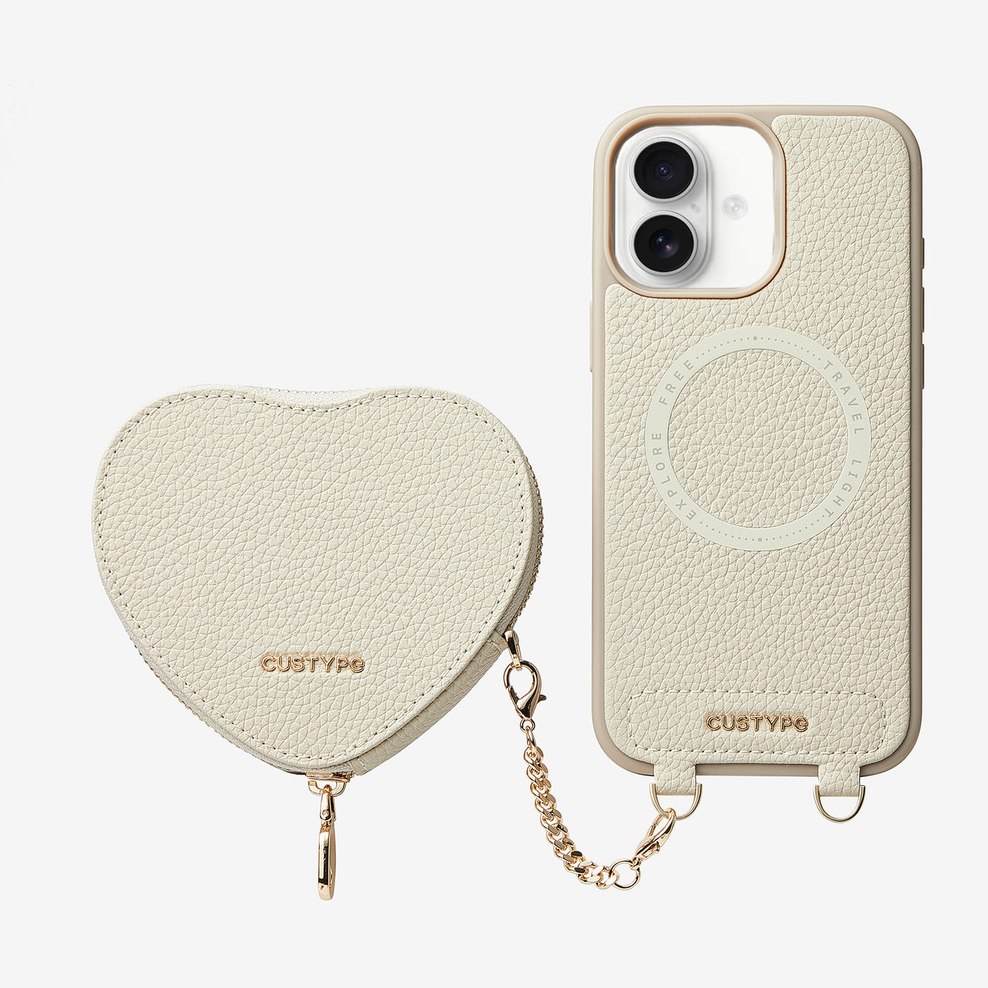 Heart Design Kit- Wireless Charging Phone Case With Detachable Pouch