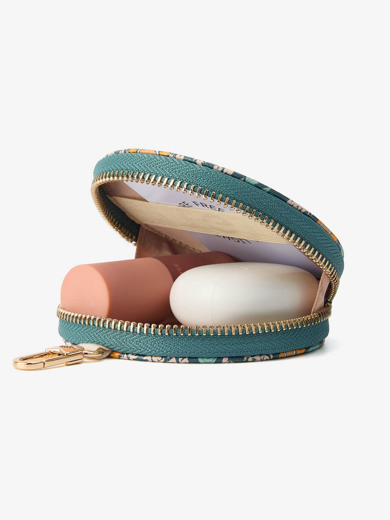 designer round leather coin pouch
