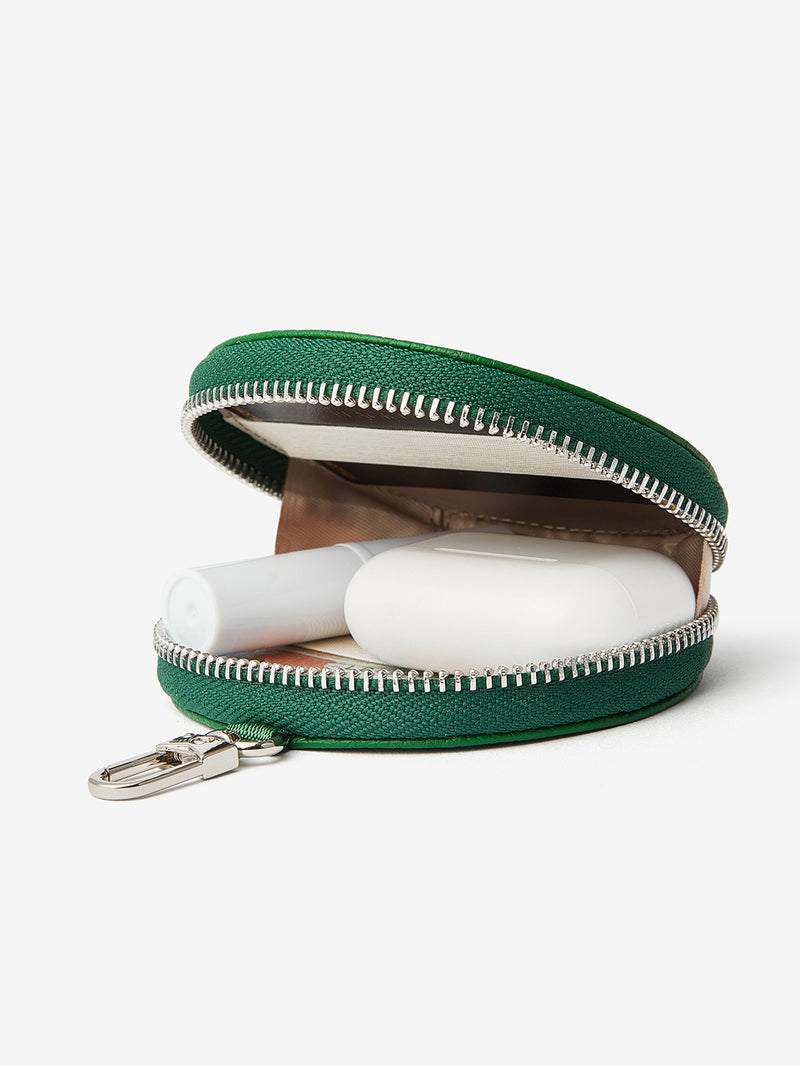 Silver Edge Kit- Universal Phone Accessories Round Pouch-Mobile Phone Accessories-AIRPODS & LIPSTICK POUCH-Green-Custype