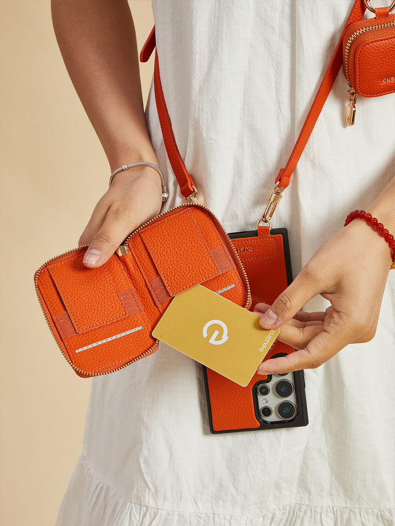 Original Design Set- Samsung Galaxy Wireless Charging Phone Case With AirPods Holder Set-Mobile Phone Cases-DETACHABLE WALLET & ROUND POUCH-Blue-Samsung S25 Ultra-Custype