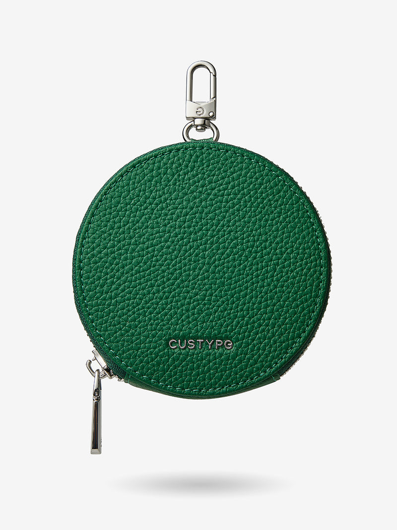 Silver Edge Kit- Universal Phone Accessories Round Pouch-Mobile Phone Accessories-AIRPODS & LIPSTICK POUCH-Green-Custype