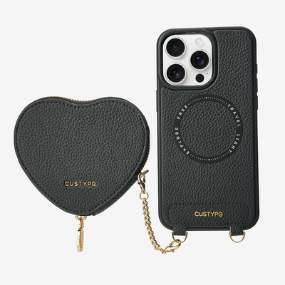 Original Design Set- Wireless Charging Phone Case With Detachable Heart Pouch-Mobile Phone Cases-Custype