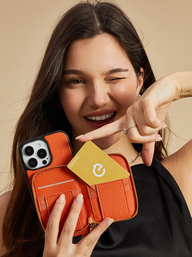 best iphone case with wallet orange
