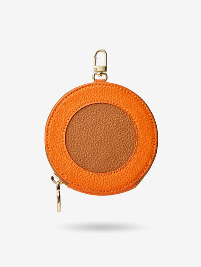 Vivid Kit- Duotone Round Pouch-Mobile Phone Accessories-AIRPODS & LIPSTICK POUCH-Orange-Custype