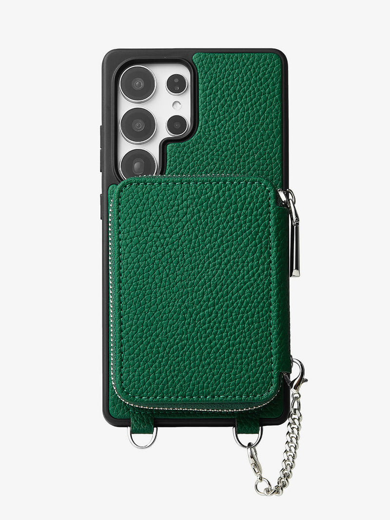 Lunar Silver Series- Samsung Galaxy Premium Crossbody Detachable Wallet Phone Case-Mobile Phone Cases-DETACHABLE WALLET & PHONE POUCH-Beige-Samsung S25 Ultra-Custype