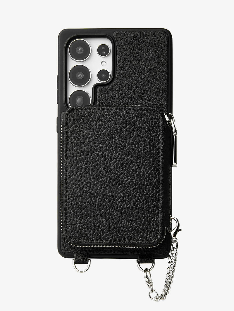 Lunar Silver Series- Samsung Galaxy Premium Crossbody Detachable Wallet Phone Case-Mobile Phone Cases-DETACHABLE WALLET & PHONE POUCH-Beige-Samsung S25 Ultra-Custype