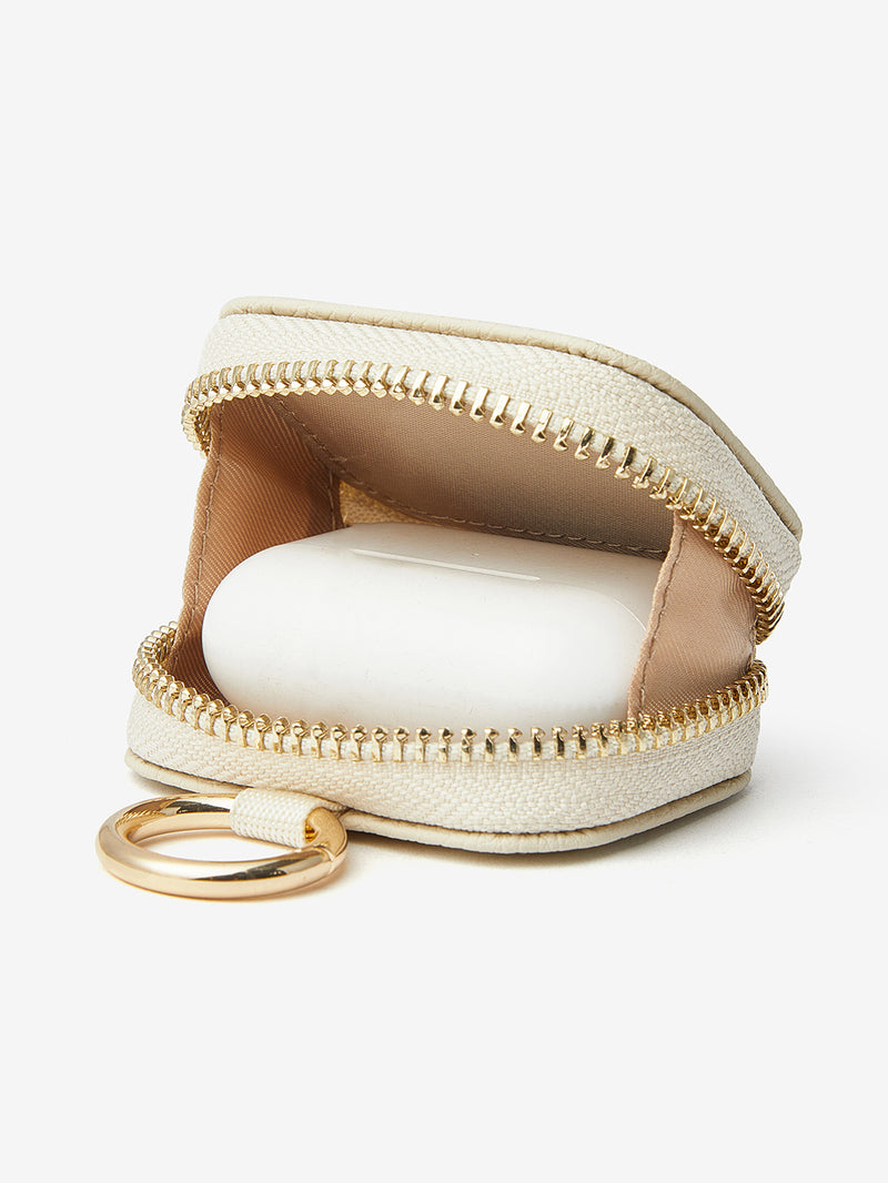 Unique Design Set- Samsung Galaxy Detachable Wireless Charging Phone Case AirPods Pouch Set-Mobile Phone Cases-DETACHABLE WALLET & PHONE POUCH-Beige-Samsung S24 Ultra-Custype