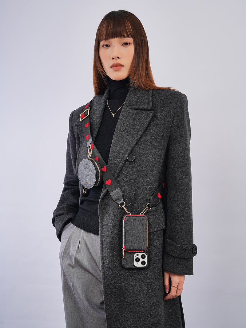 Vivid Kit- Webbing Crossbody Phone Case Round Pouch Set-Mobile Phone Cases-Custype