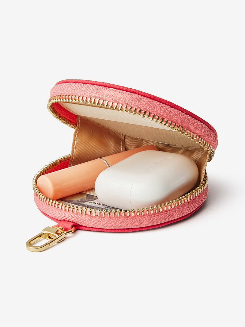 Pink round coin purse
