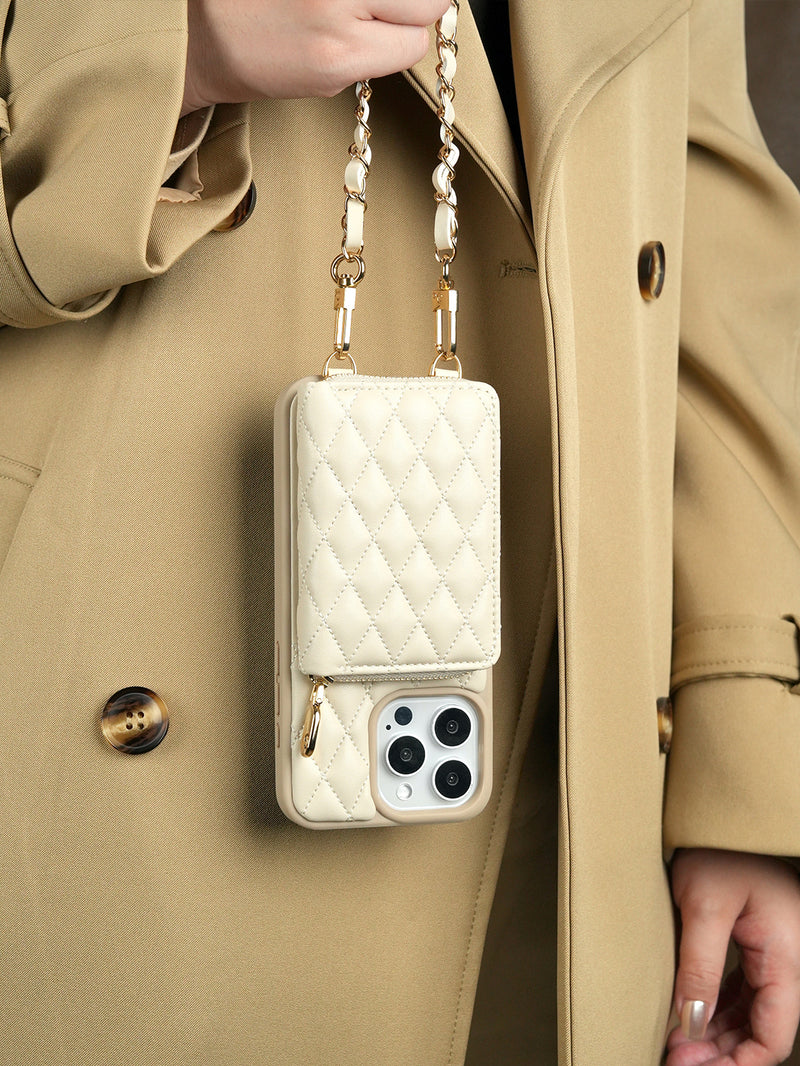 Custype LuxeCharm- Argyle Phone Case with Adjustable Chain Strap