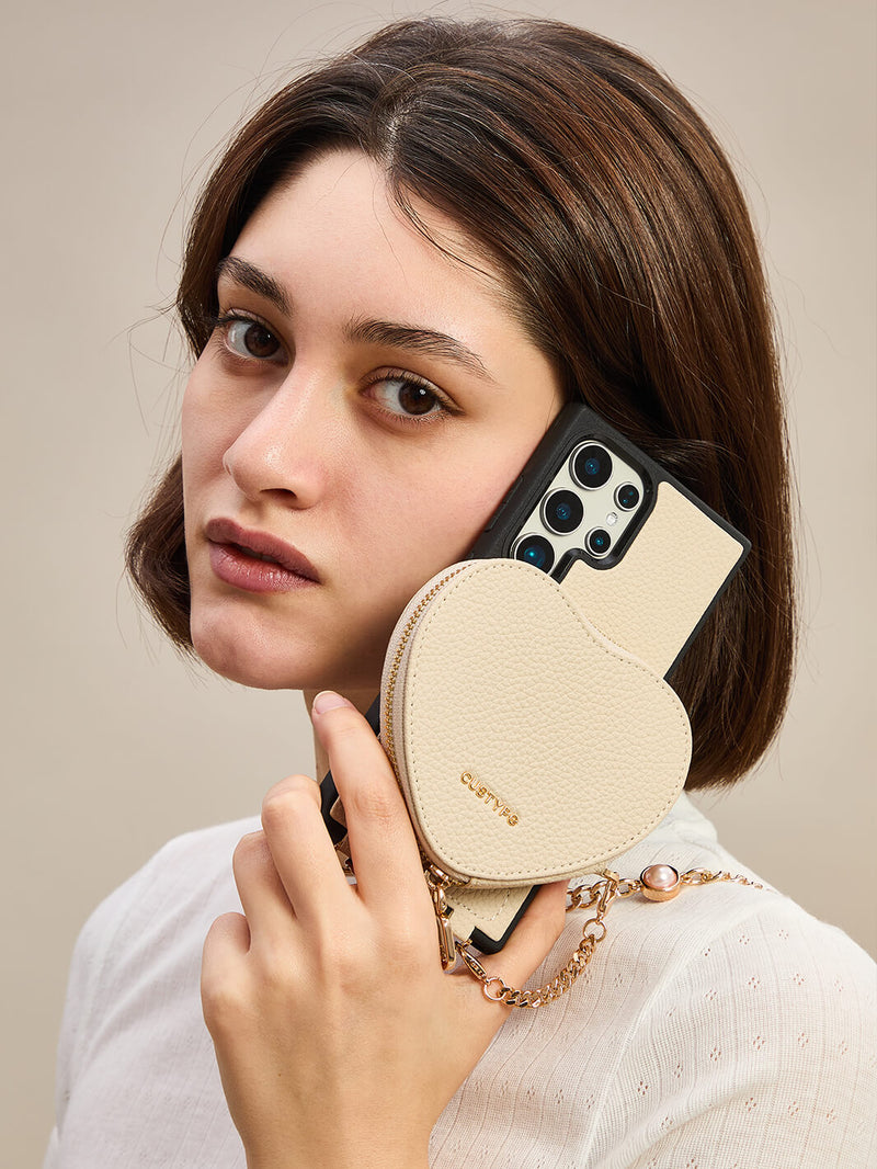 Heart Mate Kit- Samsung Galaxy Magnetic Wallet Case with Body Strap-Mobile Phone Cases-DETACHABLE WALLET & WIRELESS CHARGING-Green-Samsung S25 Ultra-Custype