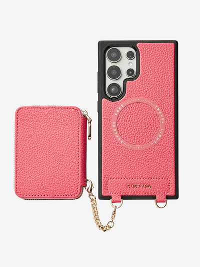 Unique Design Set- Samsung Galaxy Detachable Wireless Charging Crossbody Wallet Phone Case Set