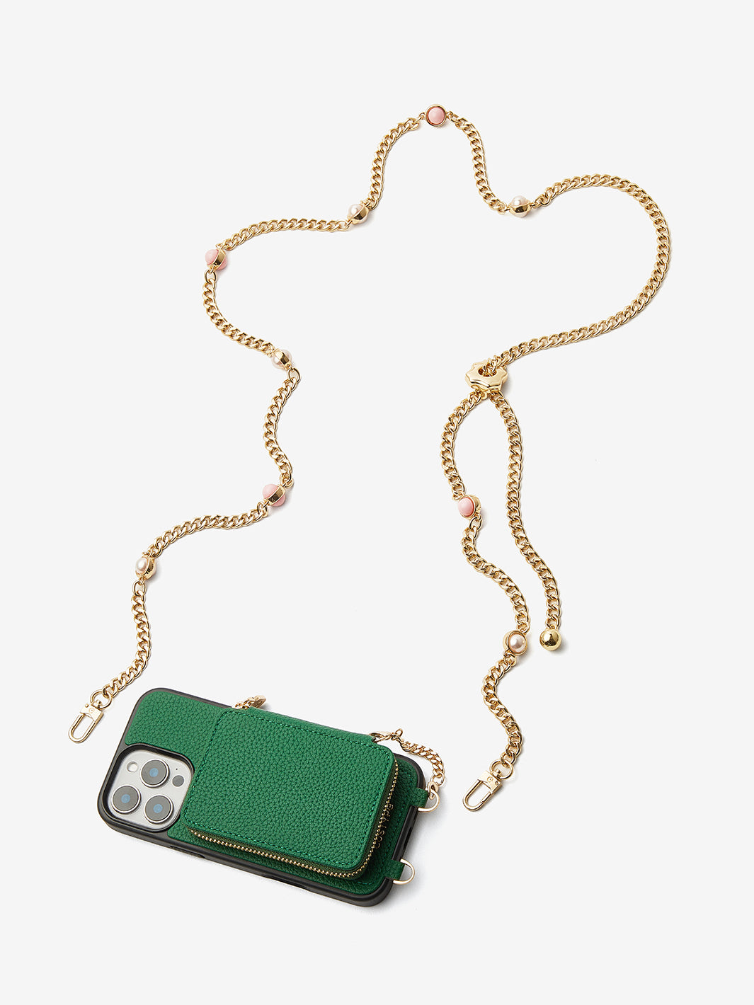 Candy Chain Assembly- Pearl Chain Purse iPhone Case Supporting Magsafe