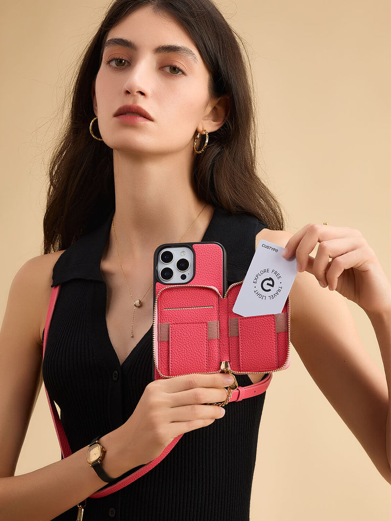 Pink wallet case iPhone 15 Pro Max