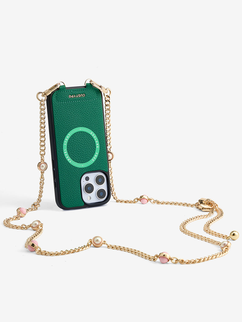 Sleek Design Kit- Magnetic Phone Case with Pearl Chain-Mobile Phone Cases-DETACHABLE WALLET & ROUND POUCH-Custype