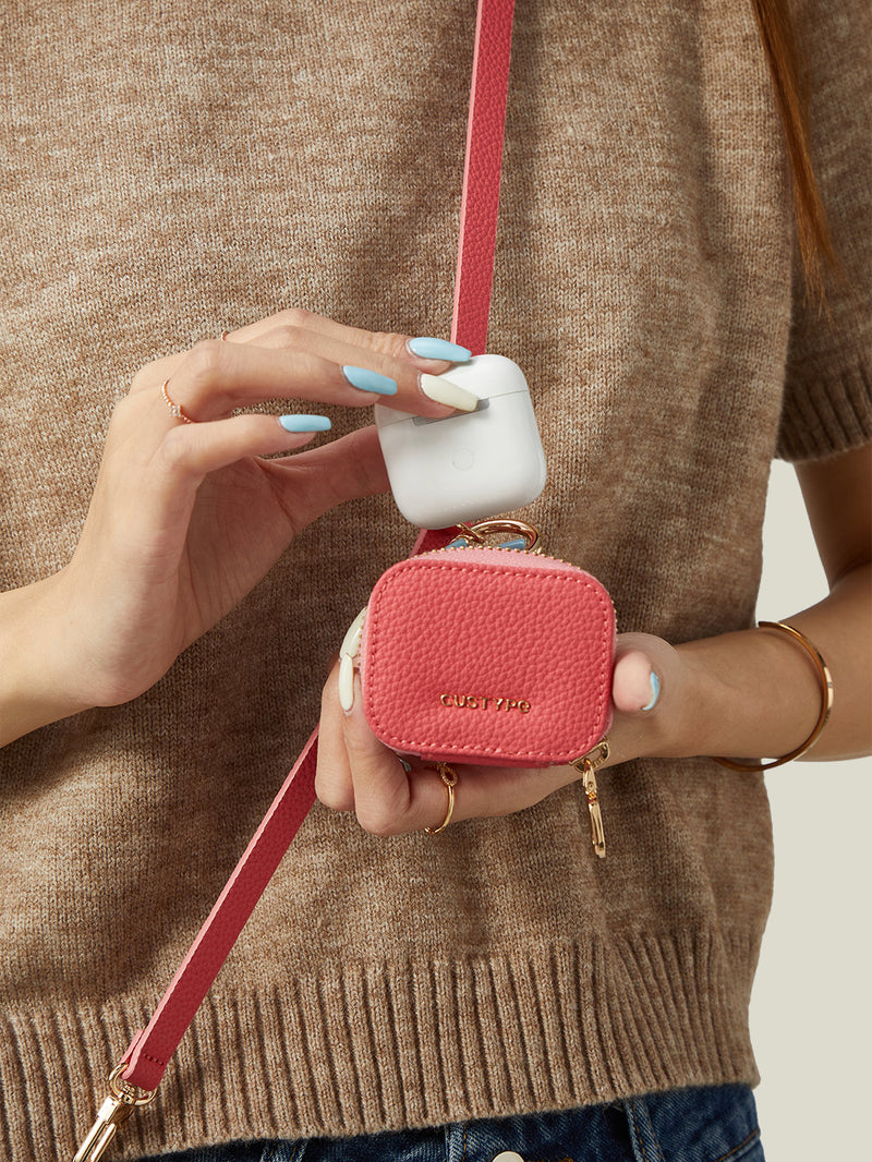 Unique Design Set- Samsung Galaxy Detachable Wireless Charging Phone Case AirPods Pouch Set-Mobile Phone Cases-DETACHABLE WALLET & PHONE POUCH-Beige-Samsung S25 Ultra-Custype