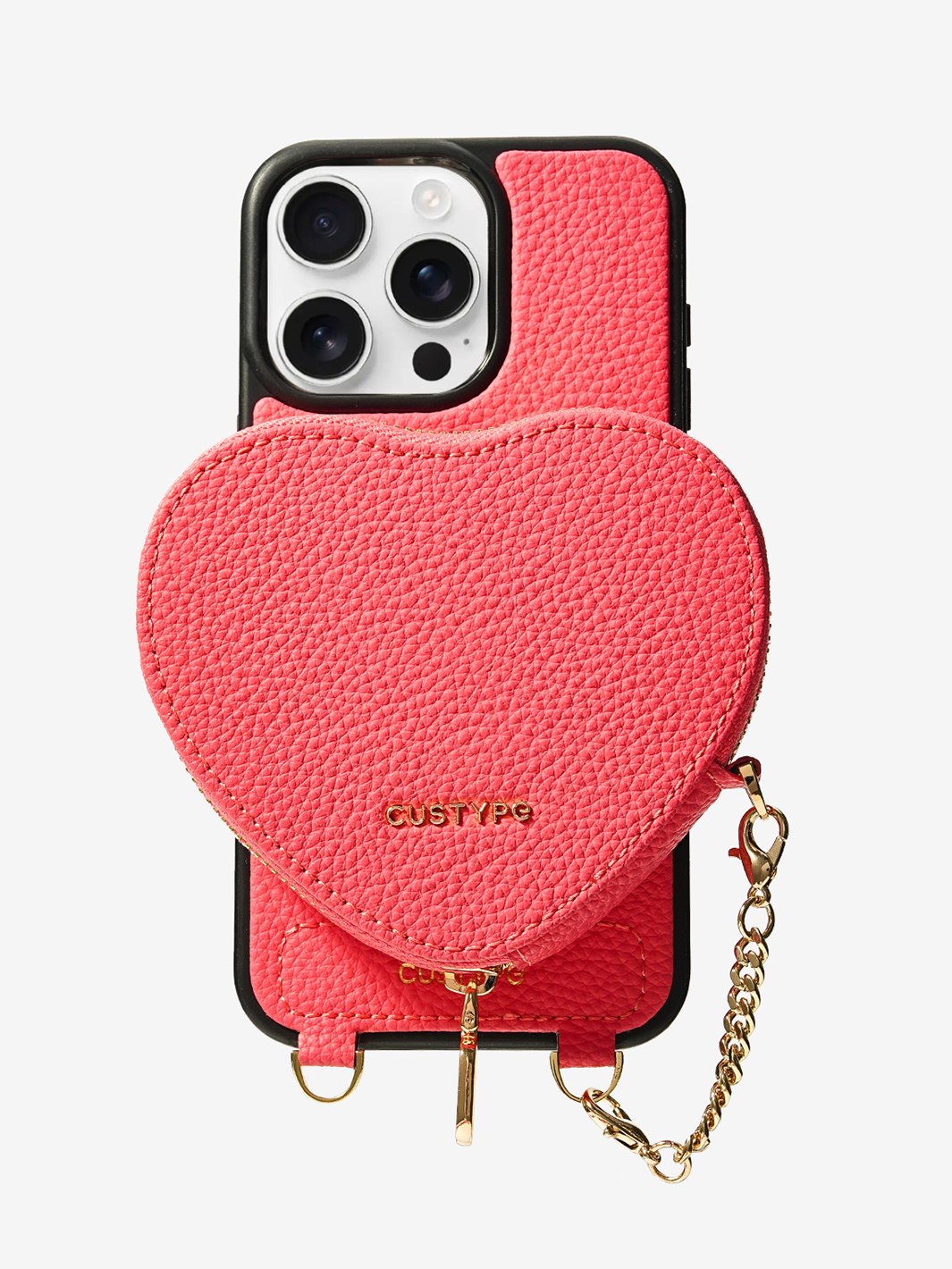 Original Design Set- Wireless Charging Phone Case With Detachable Heart Pouch-Mobile Phone Cases-Custype