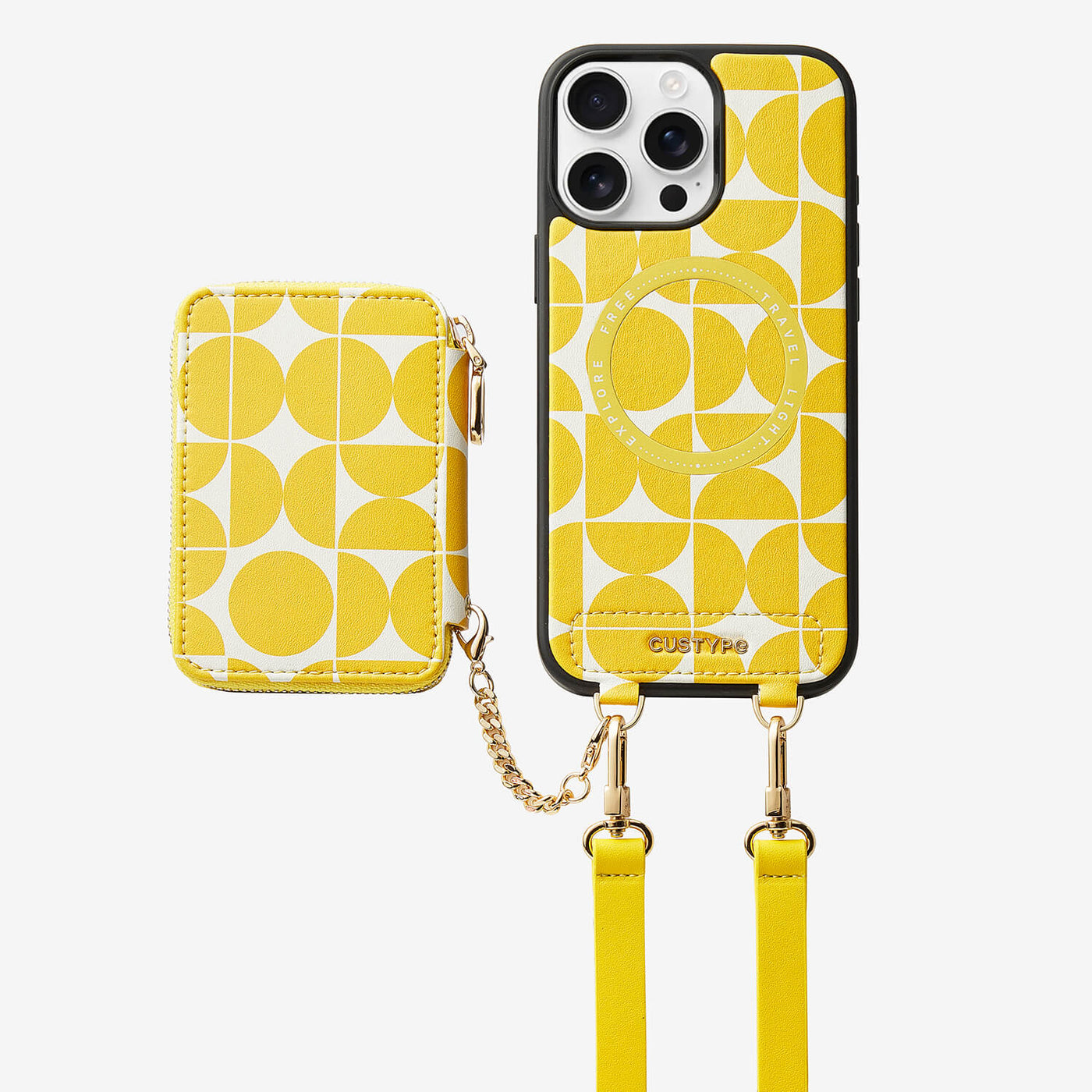 Print Style Trend- iPhone Strap Magsafe Compatible Case with Card Holder