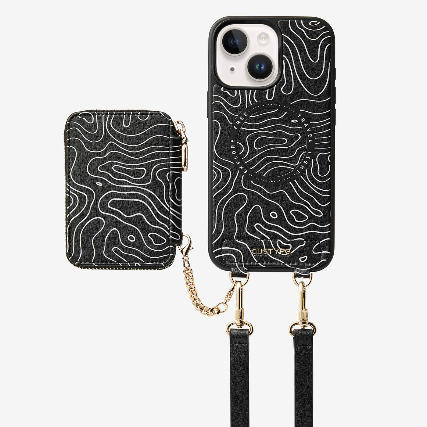 Print Style Trend- iPhone Strap Magsafe Compatible Case with Card Holder