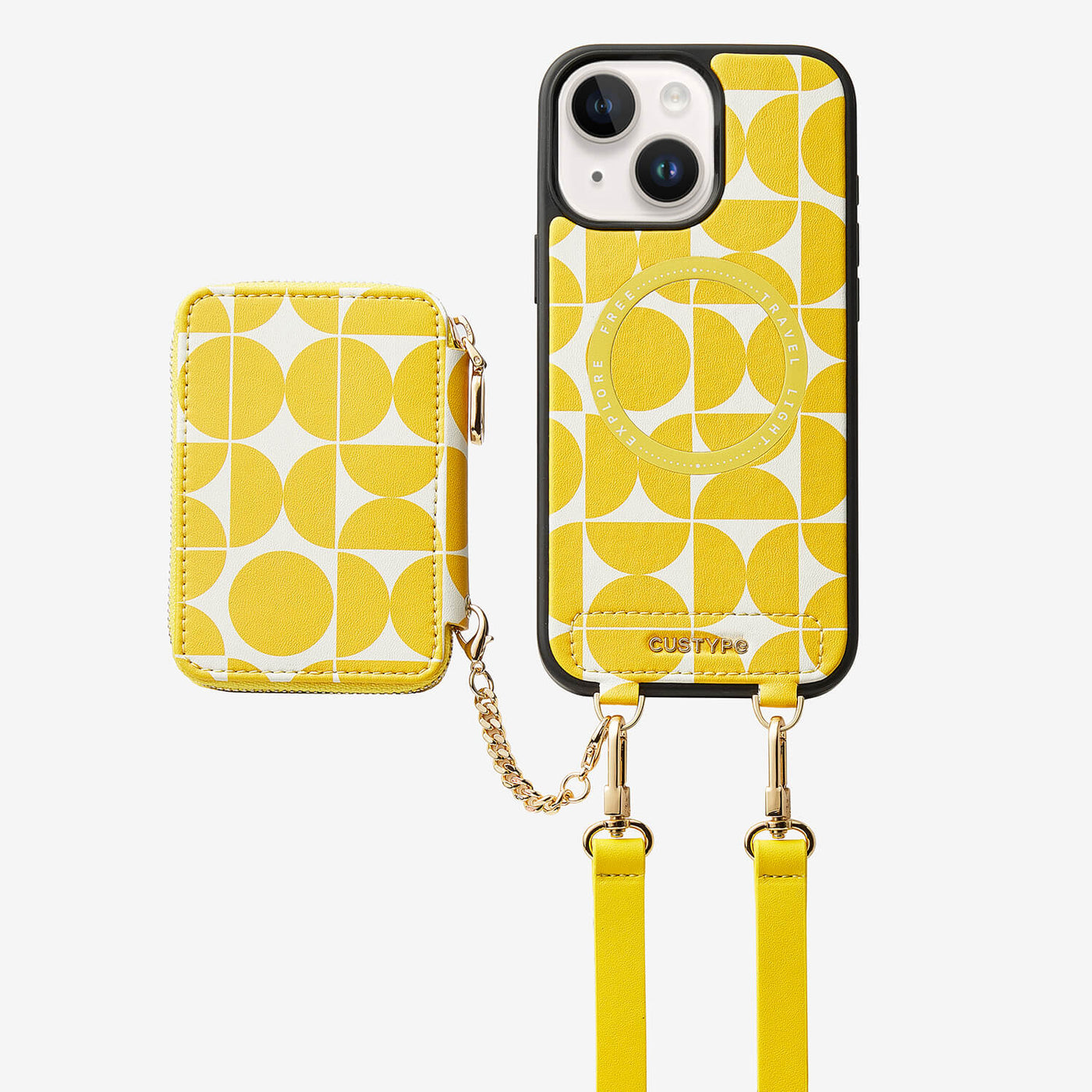 Print Style Trend- iPhone Strap Magsafe Compatible Case with Card Holder