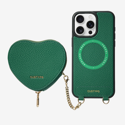 Original Design Set- Wireless Charging Phone Case With Detachable Heart Pouch-Mobile Phone Cases-Custype