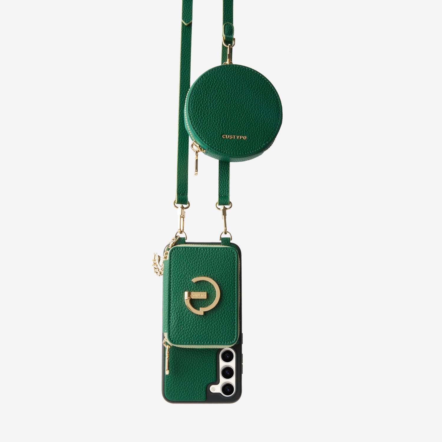 Original Design Set- Samsung Galaxy Magsafe Phone Case With Round Pouch Set-Mobile Phone Cases-DETACHABLE WALLET & ROUND POUCH-Green-Samsung S25 Plus-Custype