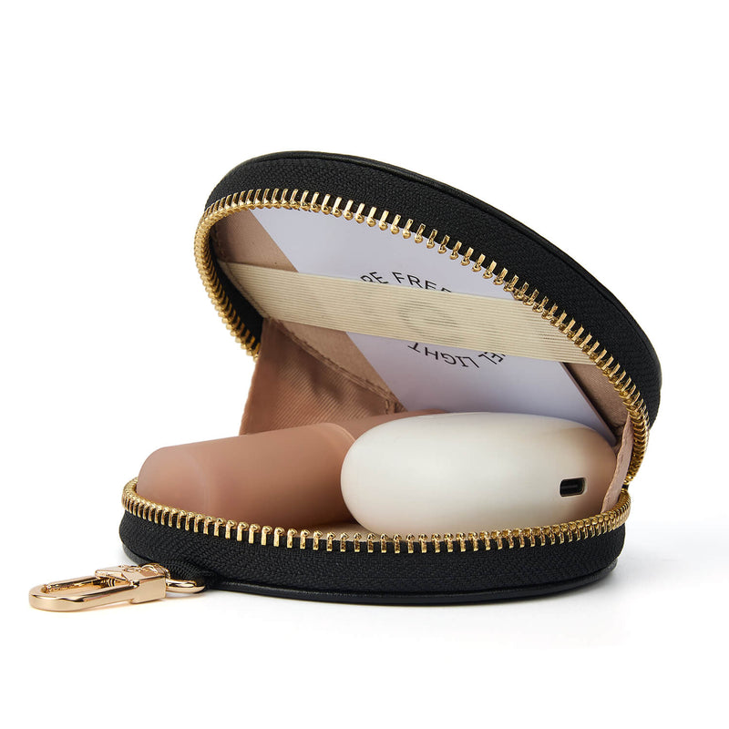 leather circle pouch