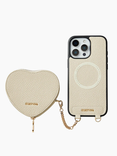 Heart Chain Kit- Wallet Phone Case with Chain Supporting Wireless Charging