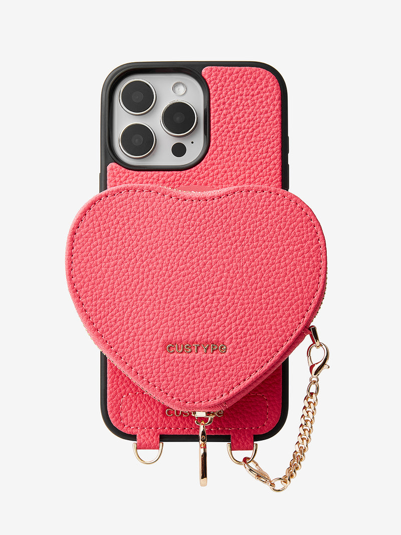 top rated cell phone cases zipper heart pouch pink