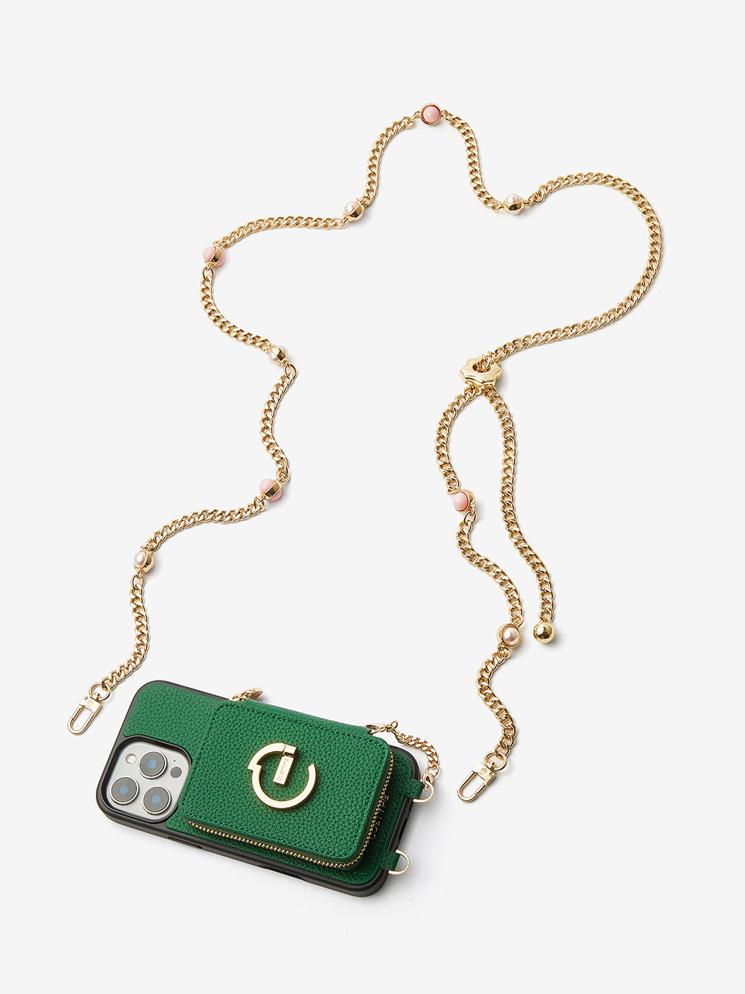 iPhone 16 Plus Case with Stand and Adjustable Crossbody Chain