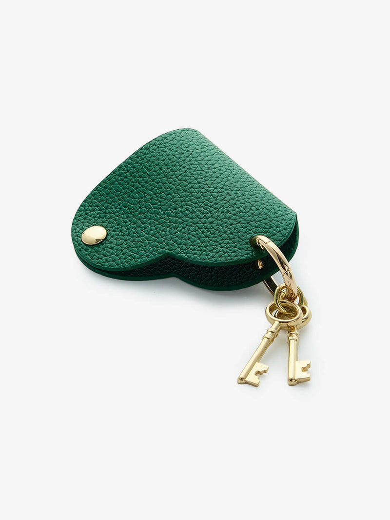 Heart Key Fob Case-Key Fob Case-Lychee Pattern Leather Mini Pouch-Peach Pink-Custype