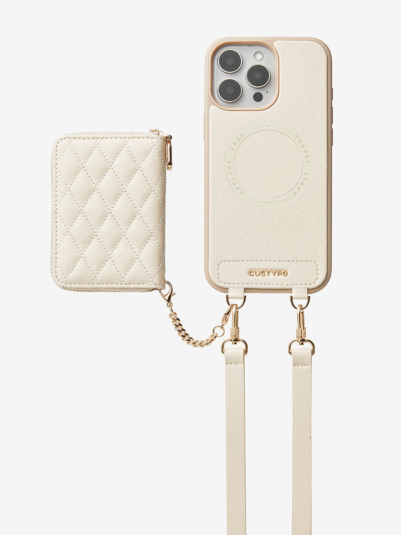 Embroidery Craft Set- Detachable Wireless Charging Crossbody Wallet Phone Case Round Pouch Set-Mobile Phone Cases-DETACHABLE WALLET & ROUND POUCH-Custype