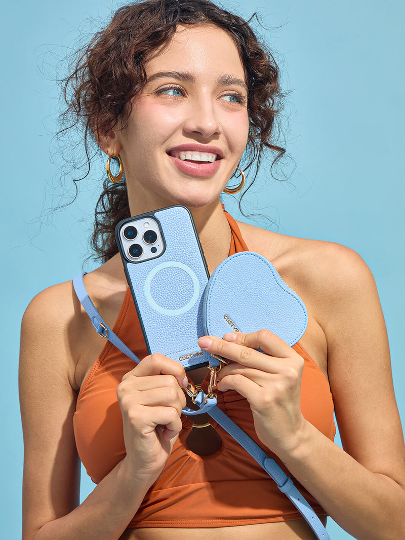 Heart Design Kit- Detachable Wireless Charging Crossbody Wallet Phone Case Pouch Set-Mobile Phone Cases-DETACHABLE WALLET & WIRELESS CHARGING-Custype