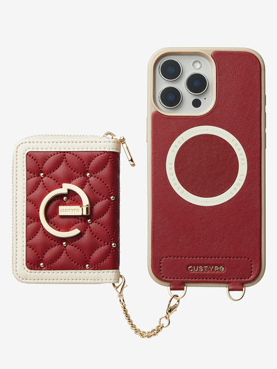 Embroidery Craft Set- Detachable Wireless Charging Crossbody Wallet Phone Case Round Pouch Set