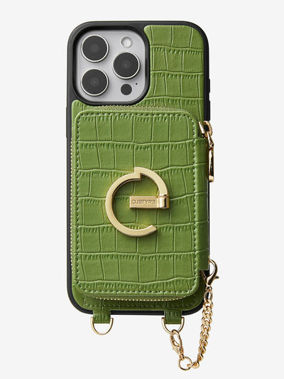 Crocodile Design Set- Detachable Wireless Charging E-stand Wallet Phone Case-Mobile Phone Cases-DETACHABLE WALLET & WIRELESS CHARGING-Custype