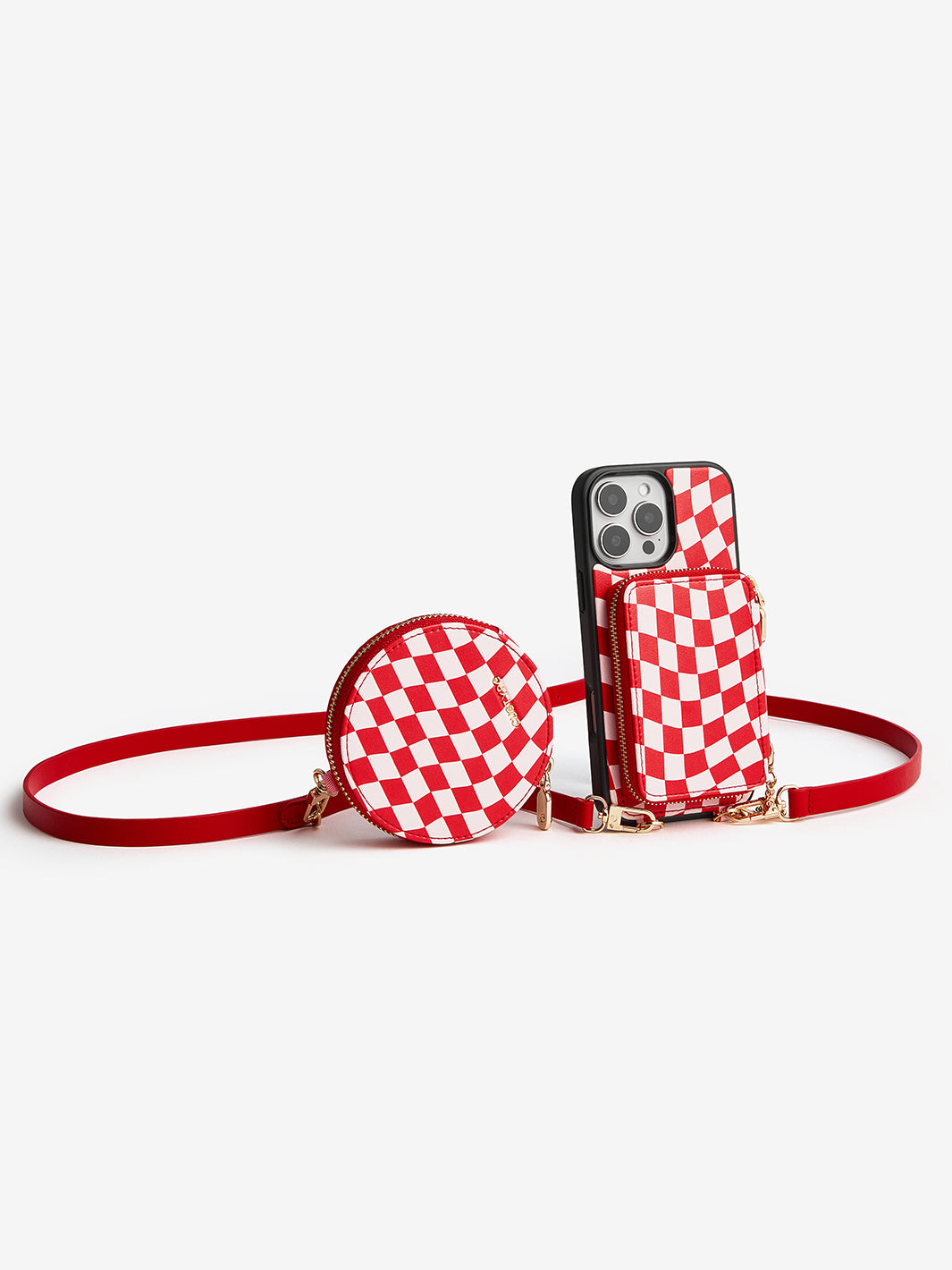 Print Style Trend- Luxury Lanyard Phone Case with Magsafe Wallet & Circle Pouch