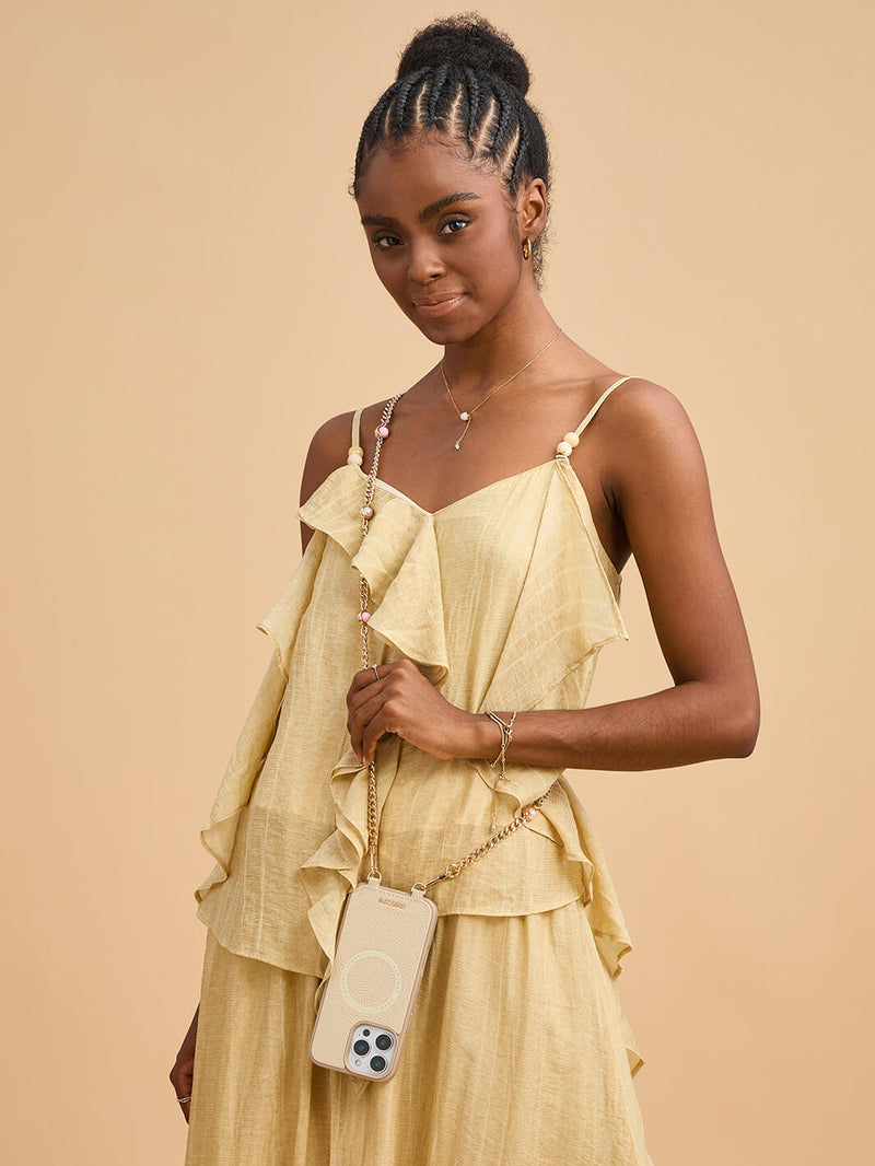 Sleek Design Kit- Magnetic Phone Case with Pearl Chain-Mobile Phone Cases-DETACHABLE WALLET & ROUND POUCH-Custype