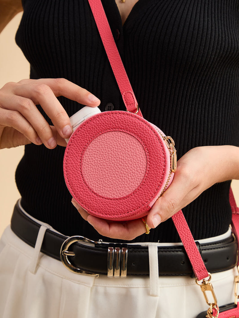 zipper round pouch vacation phone case