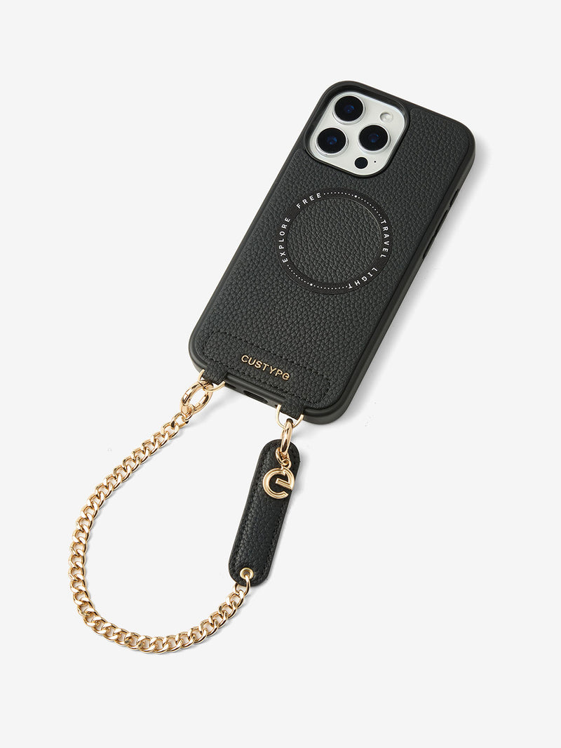 Minimal Style Kit- Personalised Wristlet Magnetic iPhone Case-Mobile Phone Cases-WRISTBAND & PHONE POUCH-Black-iPhone 16 Pro Max-Custype