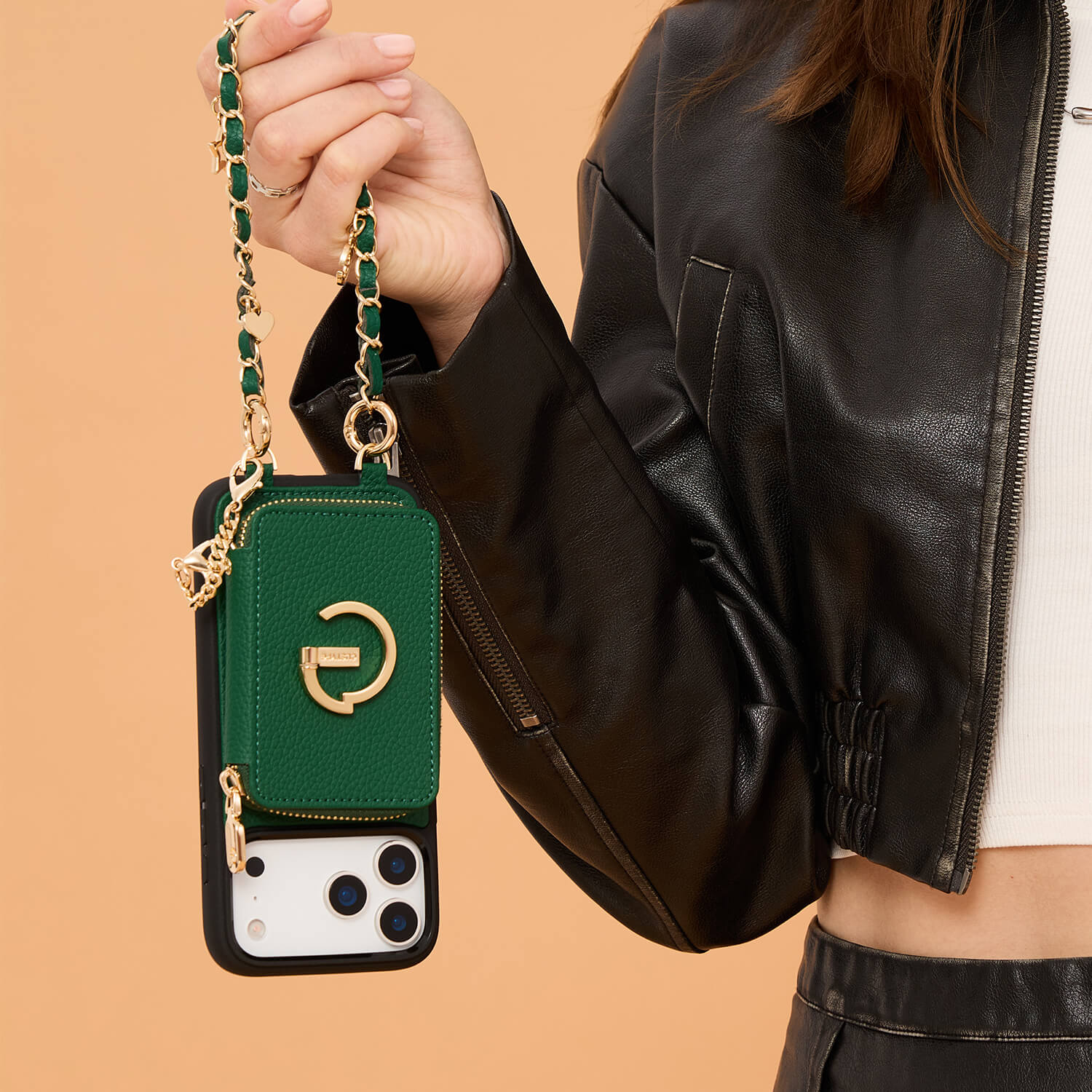 Allure Chain Series- Lanyard Magnetic Wallet Phone Case with Finger Holder-Mobile Phone Cases-DETACHABLE WALLET & WIRELESS CHARGING