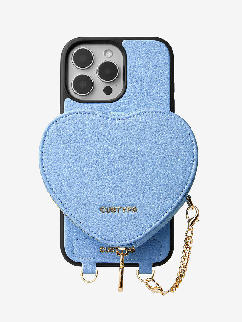 beautiful phone cover zipper heart pouch
