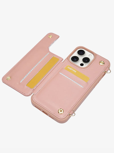 Silk Scarf Strap Filp Phone Case Pink