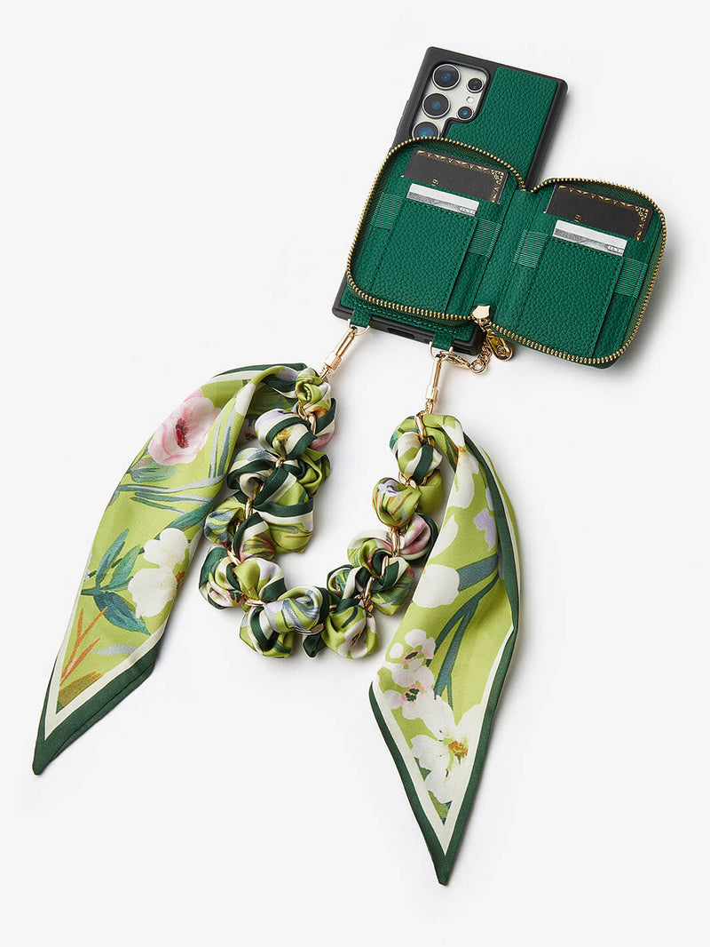 Silk Flair Set- Samsung Lychee Detachable Wristlet Wallet Phone Case with E-Stand-Mobile Phone Cases-WRISTBAND & PHONE POUCH-Peach Pink-Samsung S25 Ultra-Custype