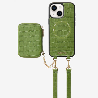 Crocodile Craft Set- Crossbody Wireless Charging Wallet Phone Case Set