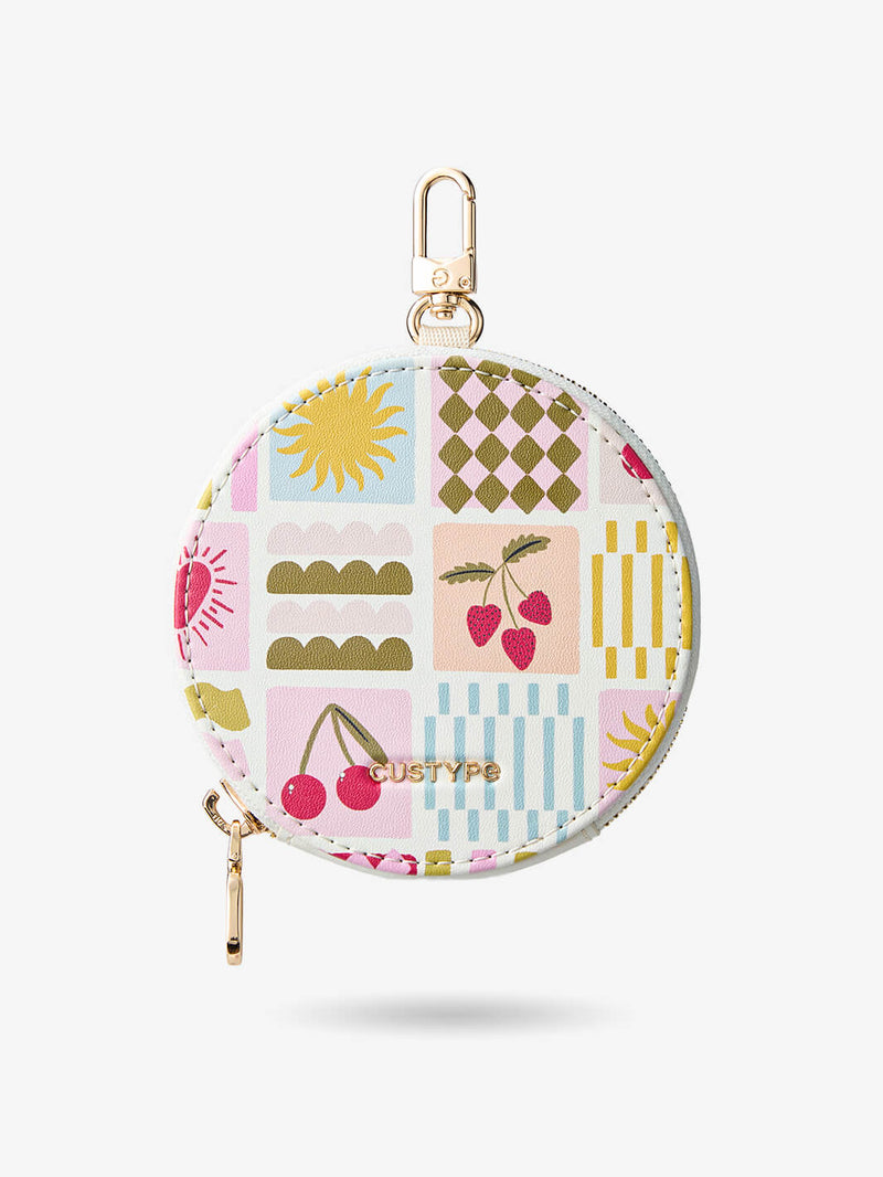 round leather coin pouch